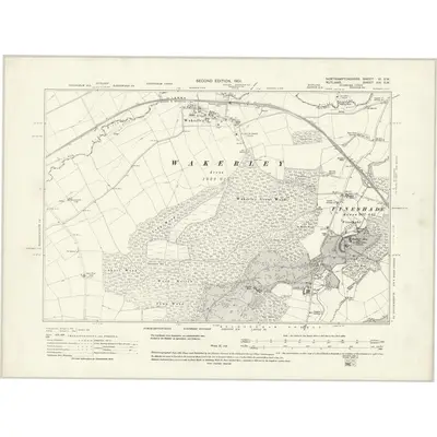 1899 Map of Northamptonshire VI.SW, 1931 Print