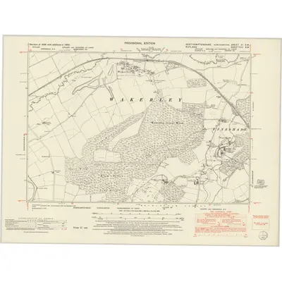 1950 Map of Northamptonshire VI.SW, 1952 Print