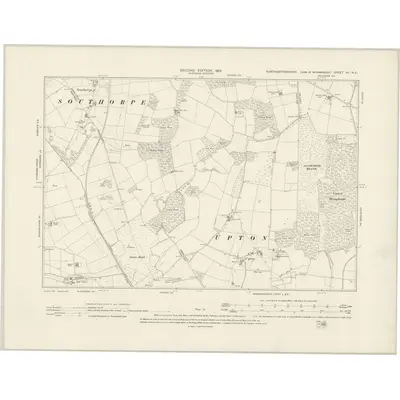 1899 Map of Northamptonshire VII.NE, 1901 Print