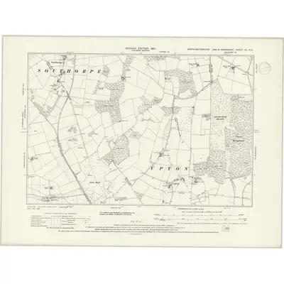 1899 Map of Northamptonshire VII.NE, 1937 Print