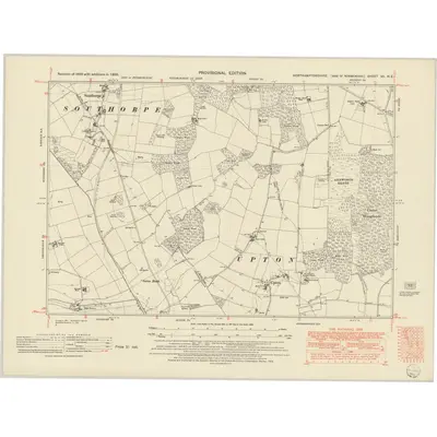 1950 Map of Northamptonshire VII.NE, 1952 Print
