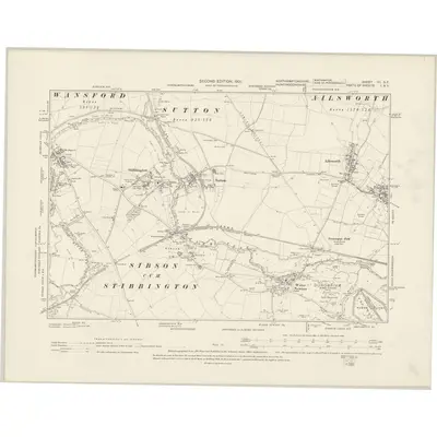 1899 Map of Northamptonshire VII.SE, 1901 Print
