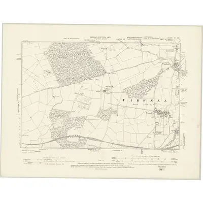 1899 Map of Northamptonshire VII.SW, 1901 Print