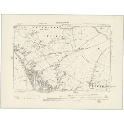 1899 Map of Northamptonshire VIII.NE, 1901 Print
