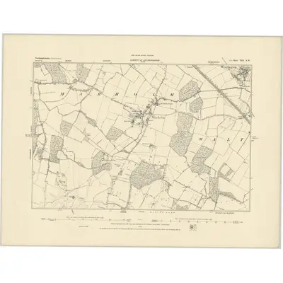 1885 Map of Northamptonshire VIII.NW, 1886 Print