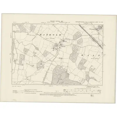 1899 Map of Northamptonshire VIII.NW, 1901 Print