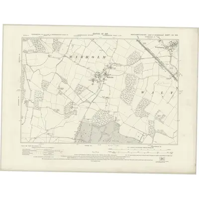 1925 Map of Northamptonshire VIII.NW, 1927 Print
