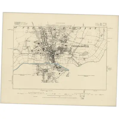 1885 Map of Northamptonshire VIII.SE, 1886 Print