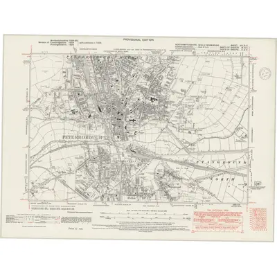 1938 Map of Northamptonshire VIII.SE, 1947 Print