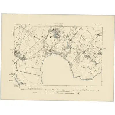 1885 Map of Northamptonshire VIII.SW, 1886 Print