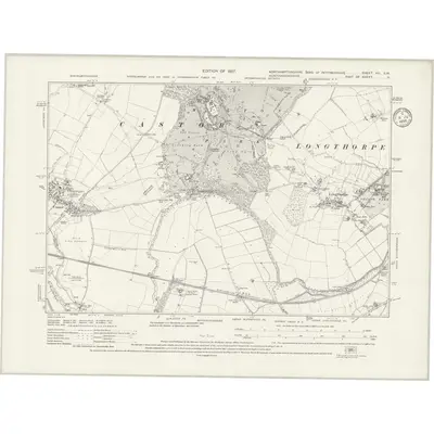 1924 Map of Northamptonshire VIII.SW, 1935 Print