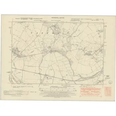1950 Map of Northamptonshire VIII.SW, 1952 Print