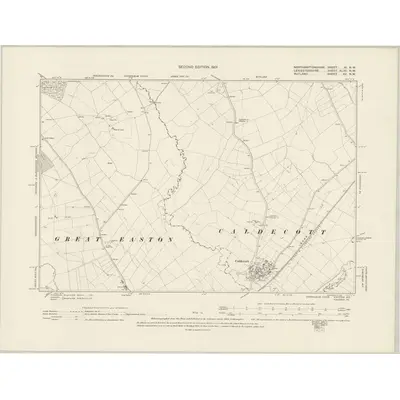 1899 Map of Northamptonshire XI.NW, 1901 Print