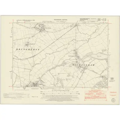 1950 Map of Northamptonshire XI.SW, 1952 Print