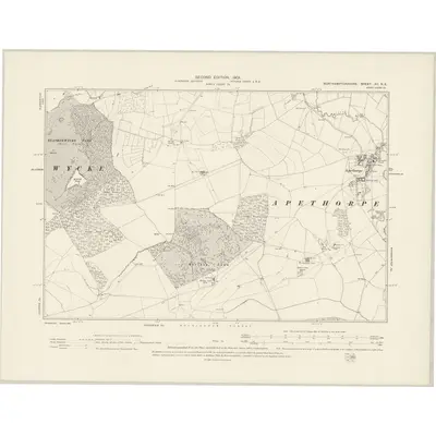 1899 Map of Northamptonshire XII.NE, 1901 Print