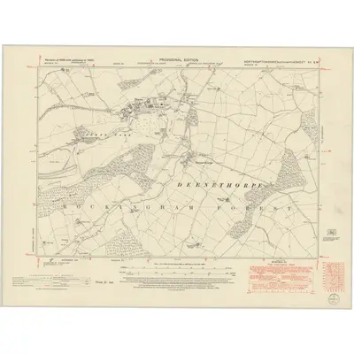 1950 Map of Northamptonshire XII.SW, 1952 Print