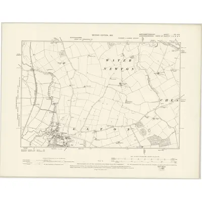 1899 Map of Northamptonshire XIII.NE, 1901 Print