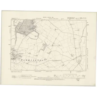 1899 Map of Northamptonshire XIII.SE, 1901 Print
