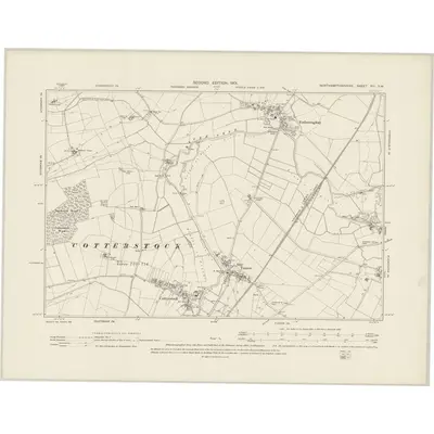 1899 Map of Northamptonshire XIII.SW, 1901 Print