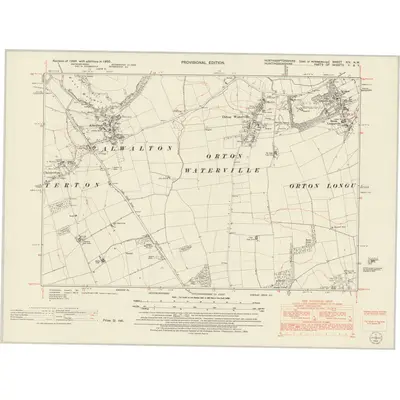 1950 Map of Northamptonshire XIV.NW, 1952 Print