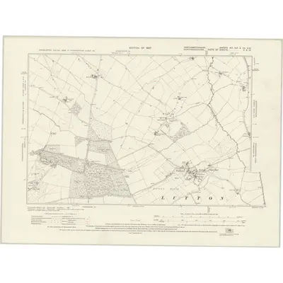 1924 Map of Northamptonshire XIX.NE & XX.NW, 1927 Print