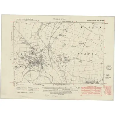 1938 Map of Northamptonshire XIX.NW, 1948 Print