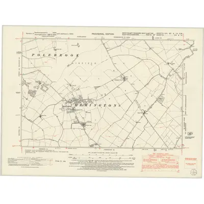 1950 Map of Northamptonshire XIX.SE & XX.SW, 1952 Print