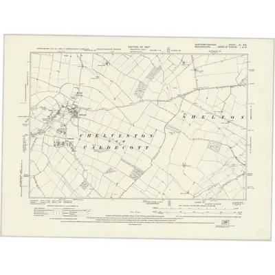 1923 Map of Northamptonshire XL.NE, 1927 Print