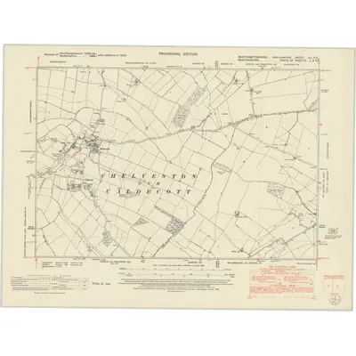 1950 Map of Northamptonshire XL.NE, 1952 Print