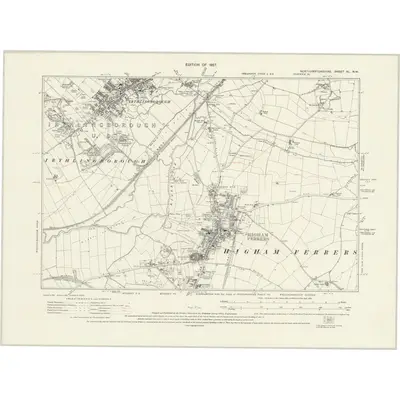 1924 Map of Northamptonshire XL.NW, 1927 Print