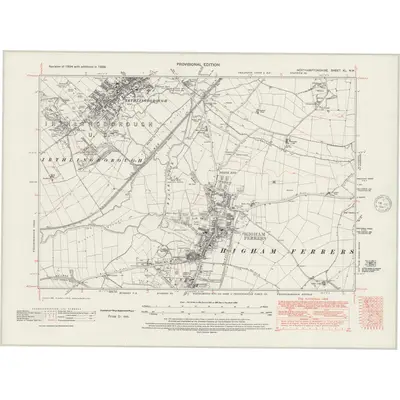 1938 Map of Northamptonshire XL.NW, 1947 Print