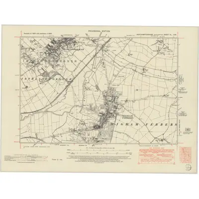 1950 Map of Northamptonshire XL.NW, 1951 Print
