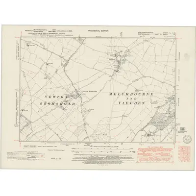1938 Map of Northamptonshire XL.SE, 1949 Print