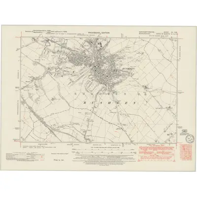 1938 Map of Northamptonshire XL.SW, 1949 Print