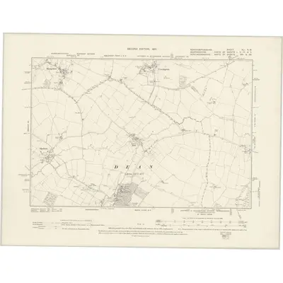 1899 Map of Northamptonshire XLI.NW, 1901 Print