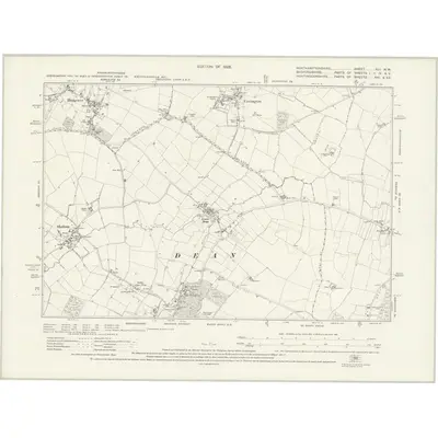 1924 Map of Northamptonshire XLI.NW, 1928 Print