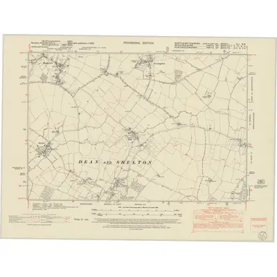 1950 Map of Northamptonshire XLI.NW, 1952 Print