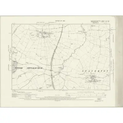 1923 Map of Northamptonshire XLII.NE, 1926 Print