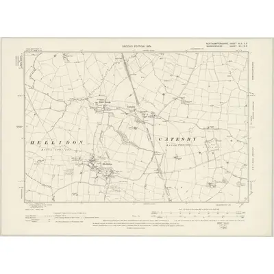 1883 Map of Northamptonshire XLII.SE, 1901 Print