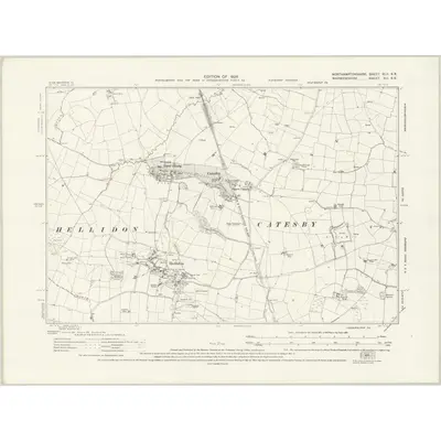 1924 Map of Northamptonshire XLII.SE, 1926 Print