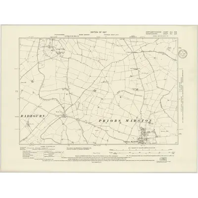1923 Map of Northamptonshire XLII.SW, 1939 Print