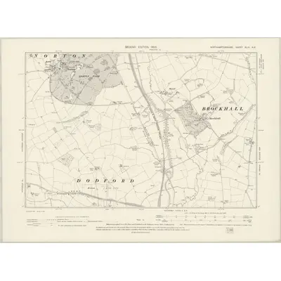 1899 Map of Northamptonshire XLIII.NE, 1900 Print