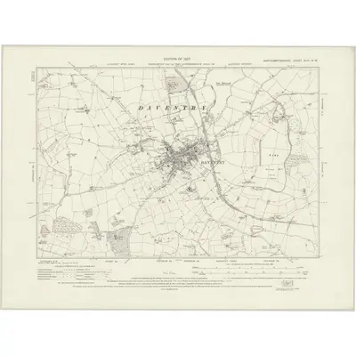 1923 Map of Northamptonshire XLIII.NW, 1927 Print