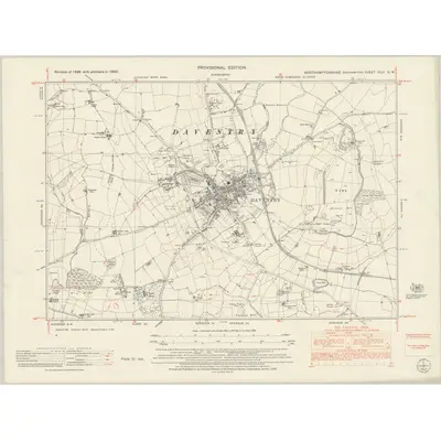 1950 Map of Northamptonshire XLIII.NW, 1952 Print