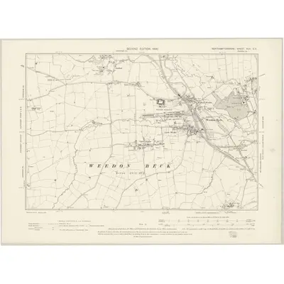 1899 Map of Northamptonshire XLIII.SE, 1900 Print