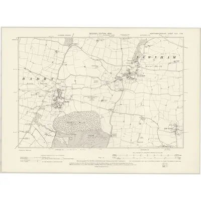 1899 Map of Northamptonshire XLIII.SW, 1900 Print