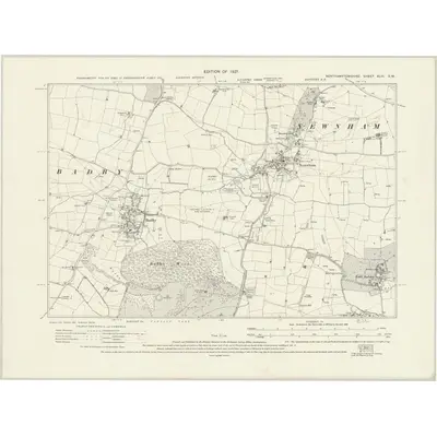 1923 Map of Northamptonshire XLIII.SW, 1927 Print