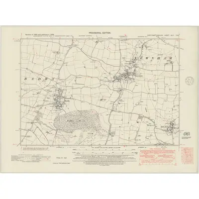 1938 Map of Northamptonshire XLIII.SW, 1948 Print