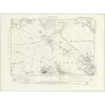 1923 Map of Northamptonshire XLIV.NE, 1927 Print