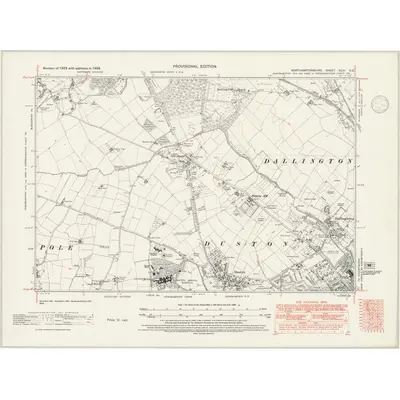 1938 Map of Northamptonshire XLIV.NE, 1946 Print